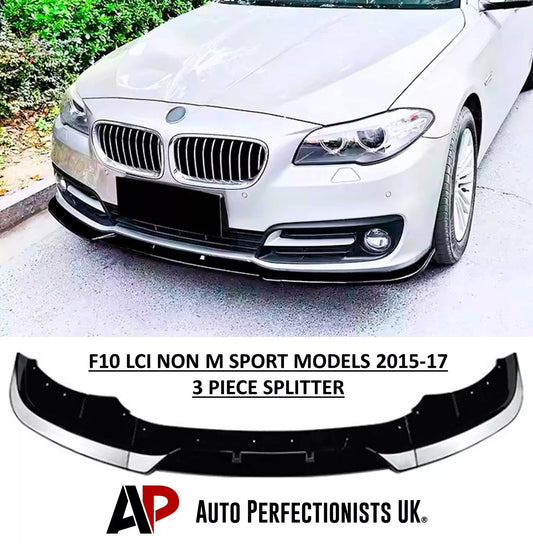 BMW 5 Series F10 F11 Front Splitter NON M Sport 15-17 ABS Gloss Black
