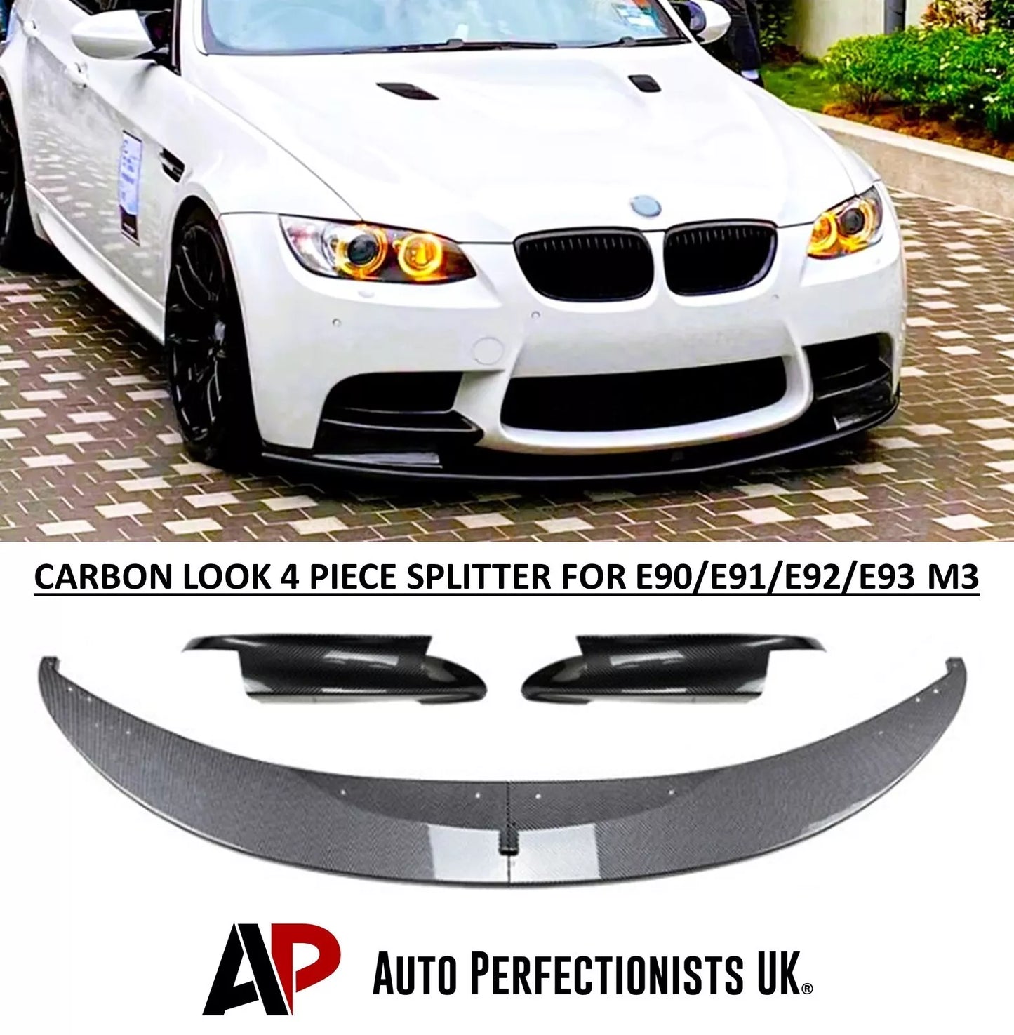 BMW M3 E90 E91 E92/93 Front Splitter Spoiler 07-13 ABS Carbon Fibre