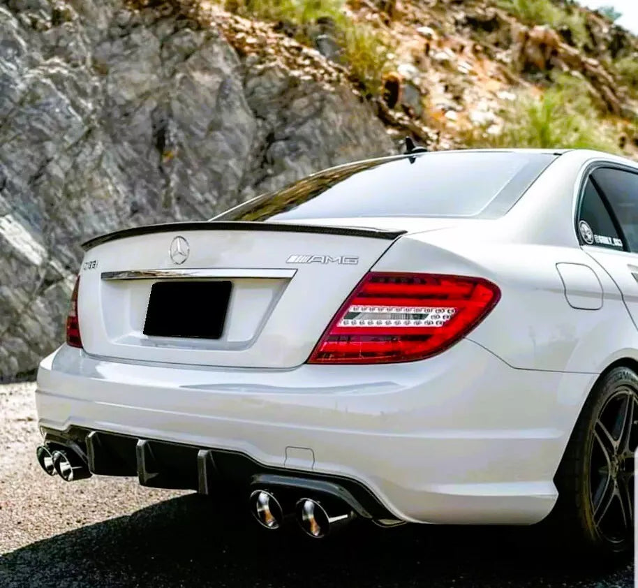 Mercedes C Class W204 Rear Boot Spoiler Wing Body Kit ABS Gloss Black