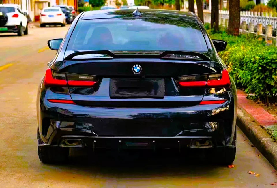 BMW 3 Series M3 G20 G80 Rear Spoiler V Style 2018-2024 ABS Gloss Black