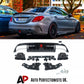 Mercedes C Class W205 AMG Line Rear Diffuser ABS Gloss Black 14-18