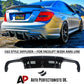 Mercedes C Class C63 AMG Rear Diffuser Valance 2011-15 ABS Gloss Black