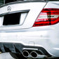 Mercedes C Class C63 AMG Rear Diffuser Valance 2011-15 ABS Gloss Black
