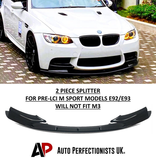 BMW 3 Series E92 E93 PRE-LCI Front Splitter Spoiler ABS Gloss Black x