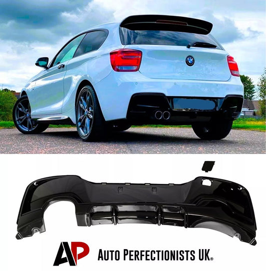 BMW 1 Series F20 PRE-LCI Rear Diffuser Lip Bumper ABS Gloss Black