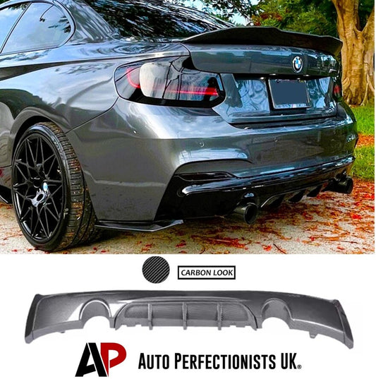 BMW 2 Series F22 F23 Rear Diffuser Valance 13-21 ABS Carbon Fibre