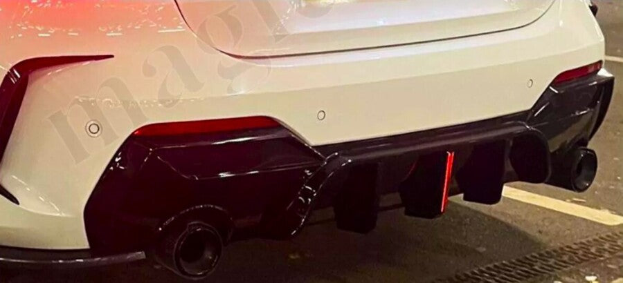 BMW 4 Series G26 Gran Coupe Rear Diffuser 20-24 W/LED ABS Gloss Black