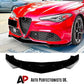 Alfa Romeo Giulia 952 Gloss Black Front Splitter Spoiler Lip 2015-24