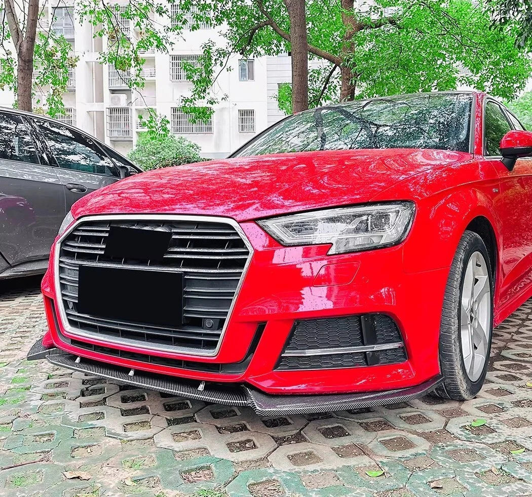 Audi A3 S3 S Line 8V Gloss Black Front Splitter Spoiler Lip 2017-20