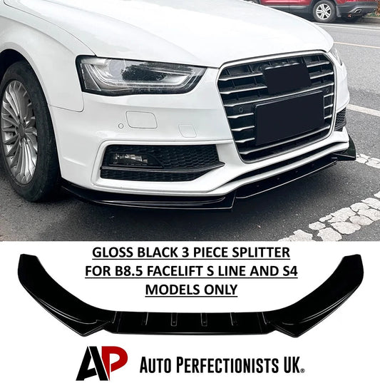 Audi A4 S4 S Line B8.5 Gloss Black Front Splitter Spoiler Lip 13-16