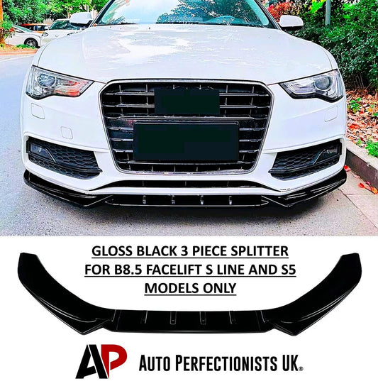 Audi A5 S5 S Line B8.5 FACELIFT Gloss Black Front Splitter 2011-2016
