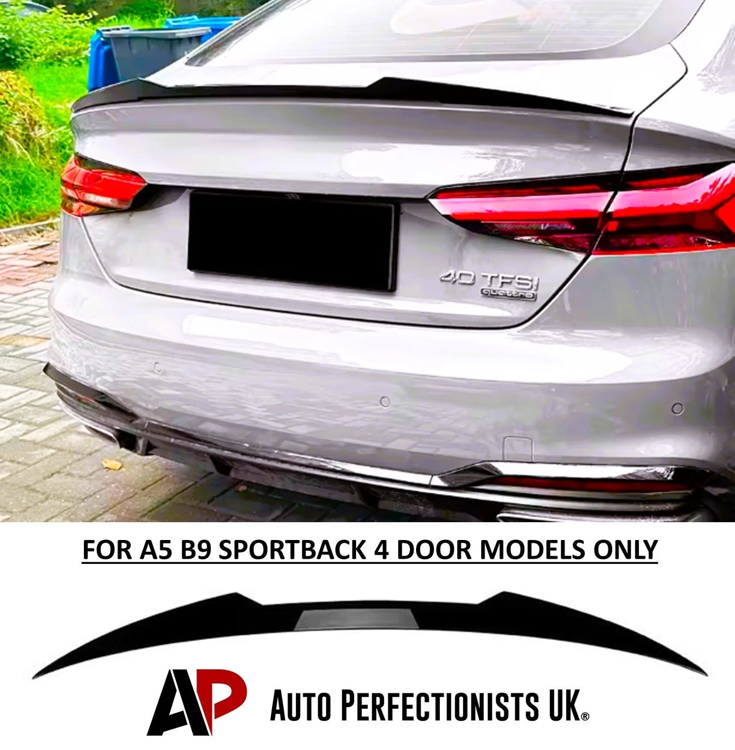 Audi A5 S5 RS5 B9 Sportback Gloss Black Rear M4 Style Spoiler 17- 24