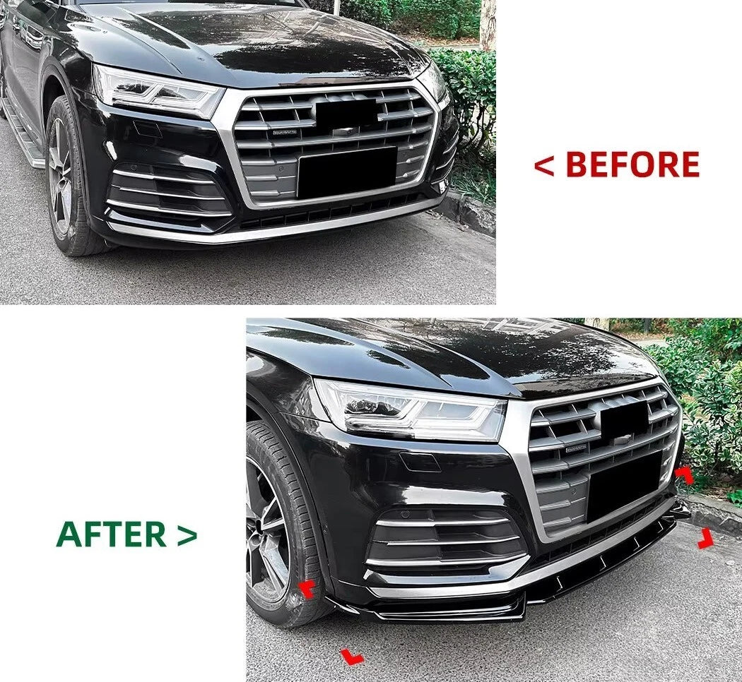 Audi Q5 SQ5 S Line FY Gloss Black Front Splitter Spoiler Aero 18-20