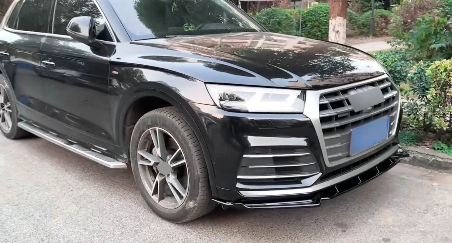 Audi Q5 SQ5 S Line FY Gloss Black Front Splitter Spoiler Aero 18-20