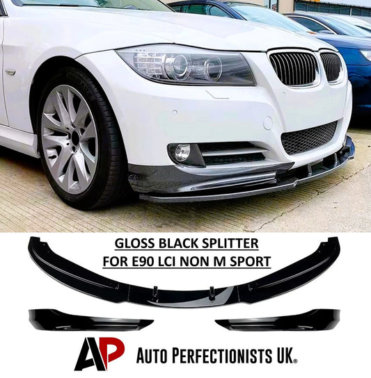 BMW 3 Series NON M Sport E90 E91 LCI Gloss Black Front Splitter 08-12