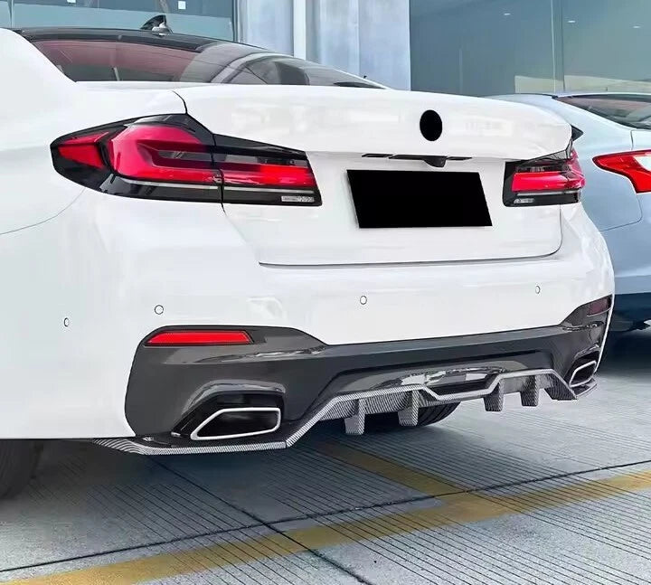 BMW 5 Series G30 LCI M Sport Gloss Black Rear Valance Diffuser 2020-23