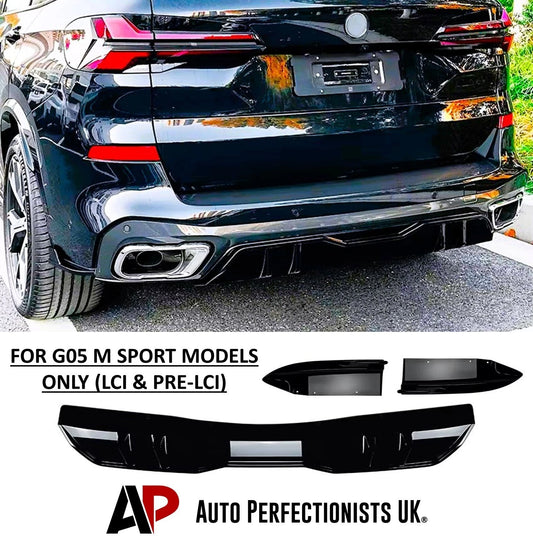 BMW X5 G05 Gloss Black Rear Diffuser Lip Valance Bumper M Sport 18- 24