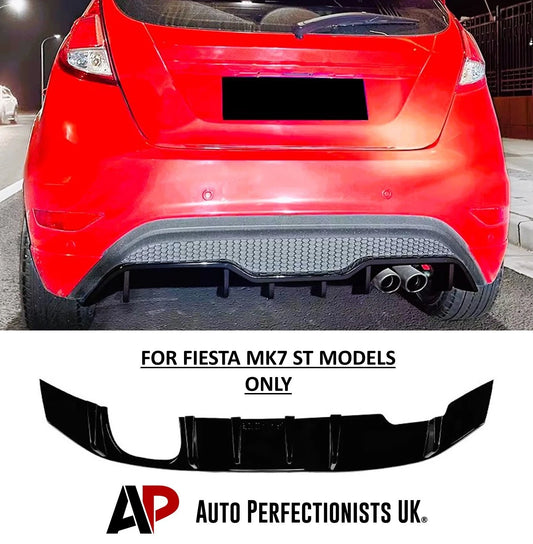 Ford Fiesta ST MK7 Gloss Black Rear Diffuser Lip Valance 2012-17