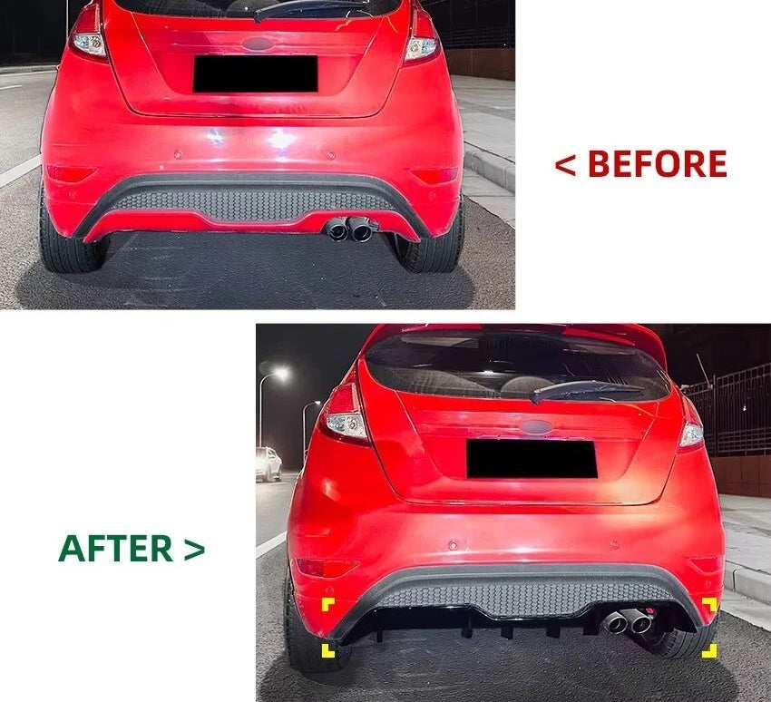 Ford Fiesta ST MK7 Gloss Black Rear Diffuser Lip Valance 2012-17