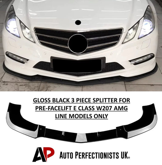Mercedes E Class Coupe W207 C207 Gloss Black Front Splitter 08-13