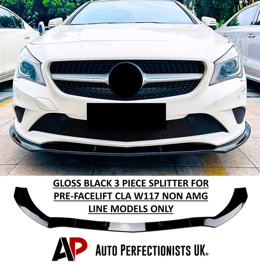 Mercedes CLA Class W117 NON AMG Gloss Black Front Splitter 2013-2017
