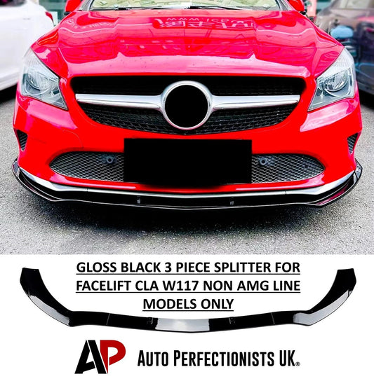 Mercedes CLA Class W117 NON AMG Gloss Black Front Splitter 2017-2019