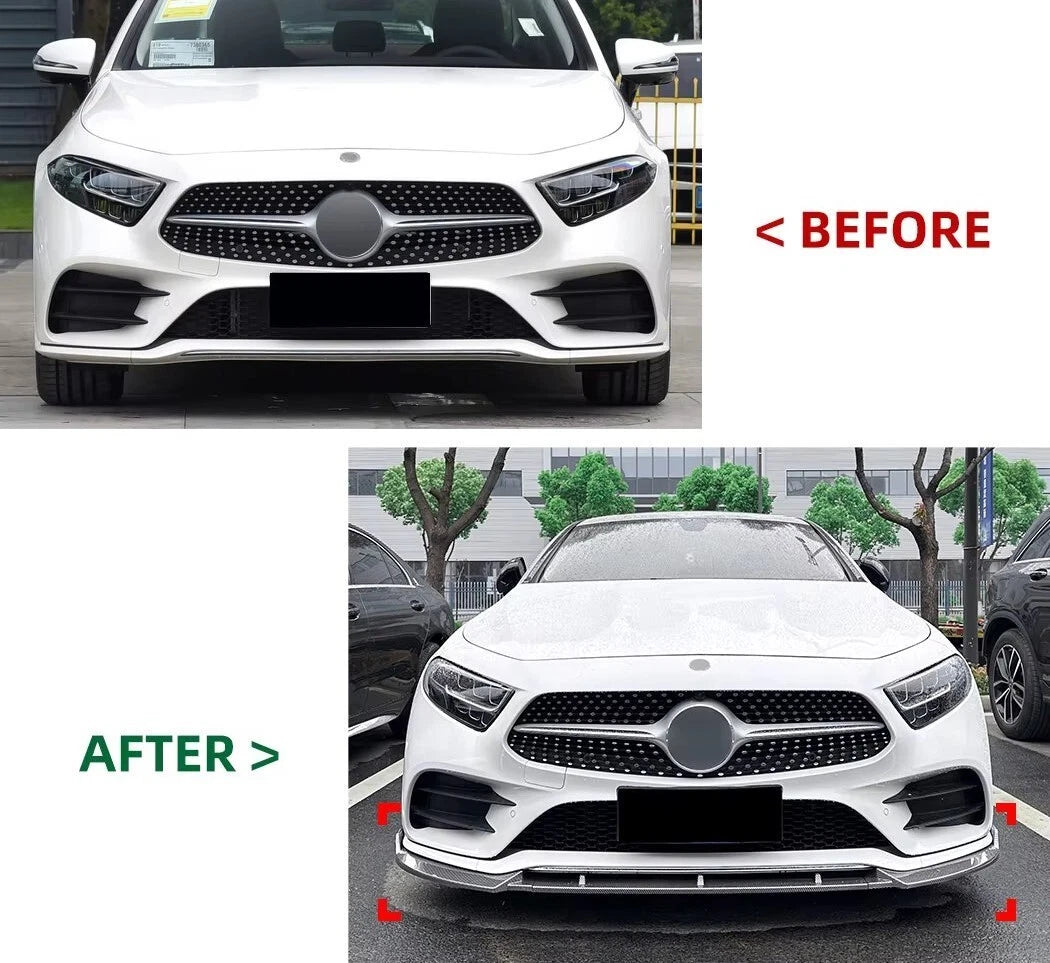 Mercedes CLS Class W257 AMG Line Gloss Black Front Splitter 2018-23