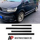 VW Transporter T6 Gloss Black Side Skirts Extensions Spoiler Wing Lip