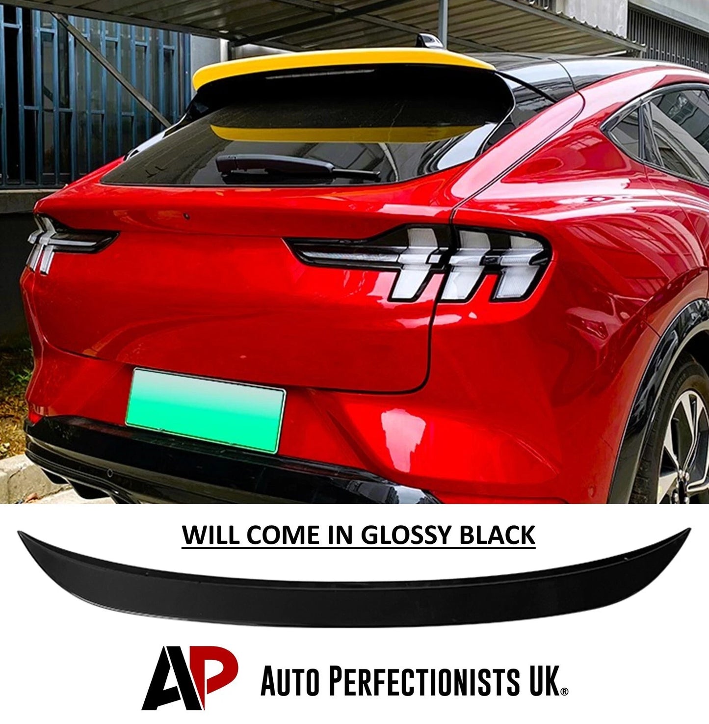 Ford Mustang mach E Gloss Black Rear Roof Spoiler Lip Boot 2020- 24