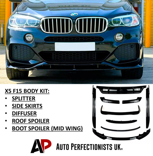 BMW X5 F15 Gloss Black Splitter Spoiler Diffuser Skirts M Sport 13-18