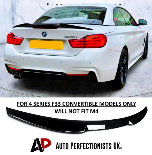 BMW 4 Series Convertible F33 Gloss Black M4 Style Rear Boot Spoiler