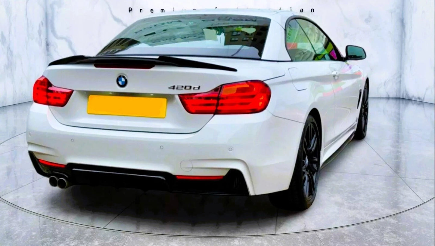 BMW 4 Series Convertible F33 Gloss Black M4 Style Rear Boot Spoiler