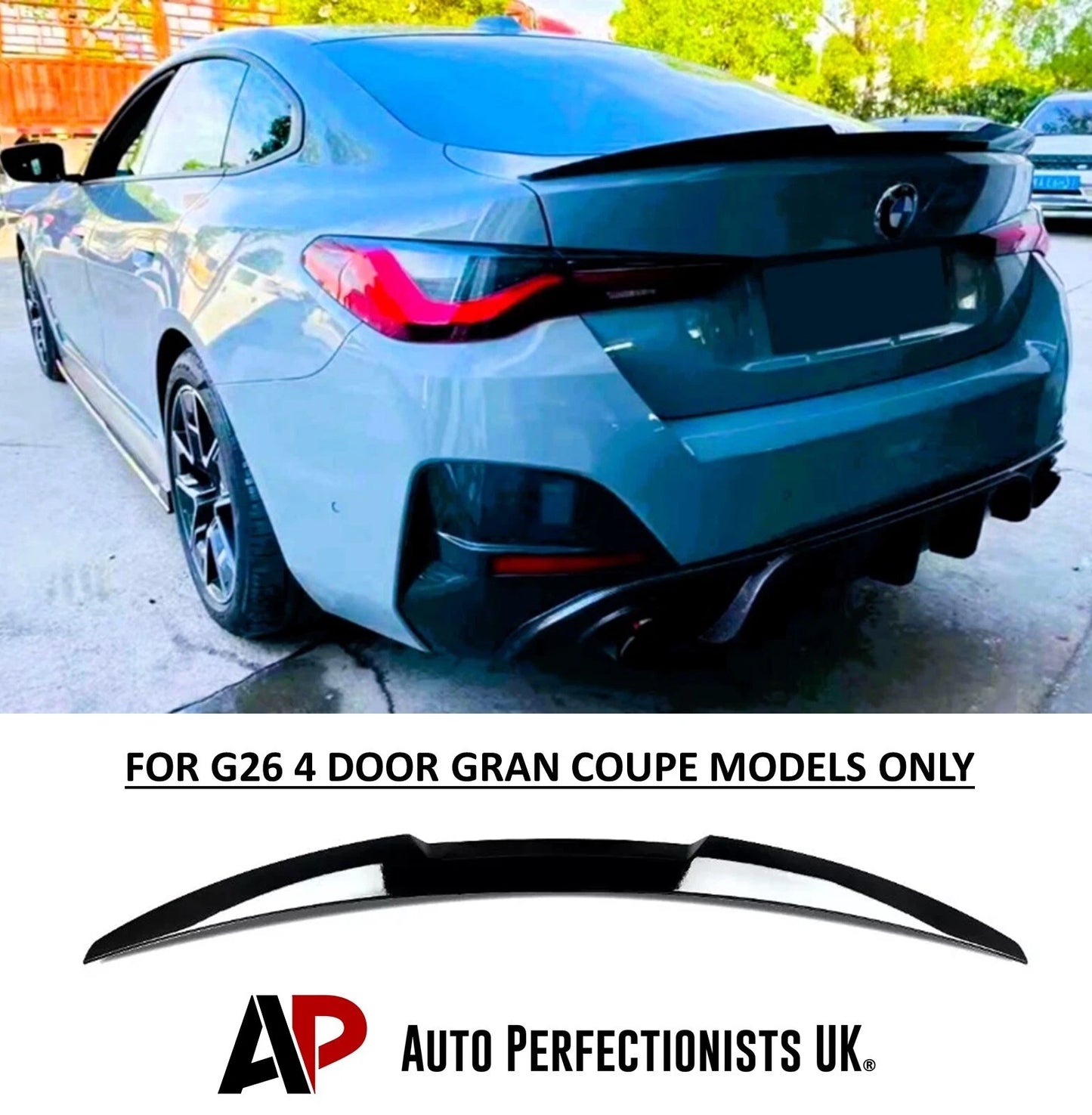 BMW 4 Series G26 Gran Coupe Gloss Black Rear M4 Style Boot Spoiler