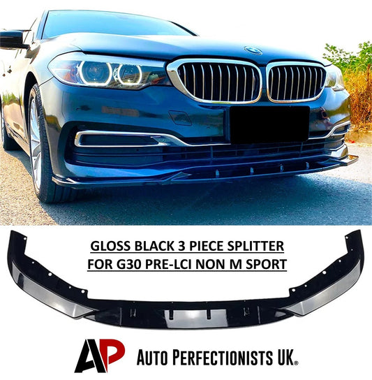 BMW 5 Series G30 G31 PRE-LCI NON M SPORT Gloss Black Front Splitter Spoiler Lip