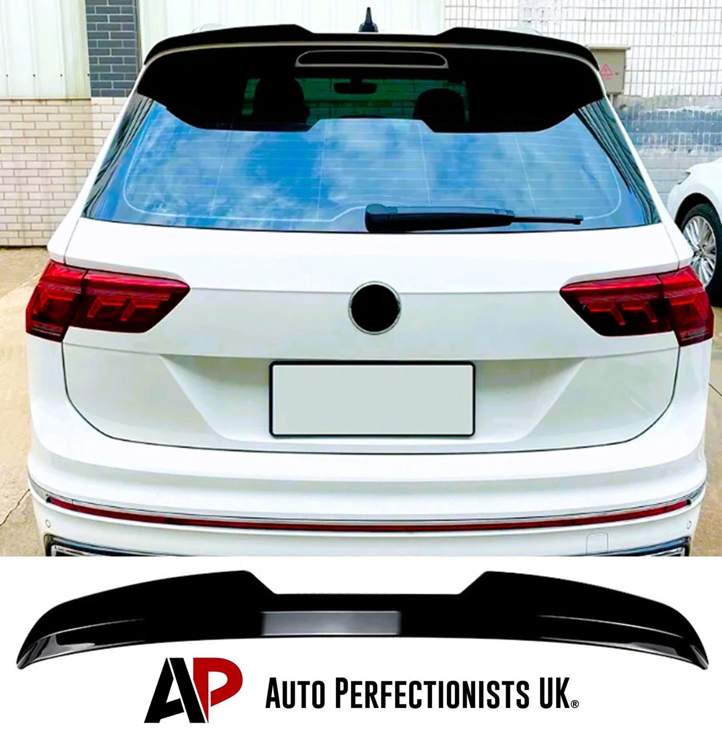 For VW Tiguan MK2 Gloss Black Rear Boot Roof Spoiler Lip Wing Body Kit 2016-2023