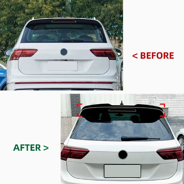 For VW Tiguan MK2 Gloss Black Rear Boot Roof Spoiler Lip Wing Body Kit 2016-2023