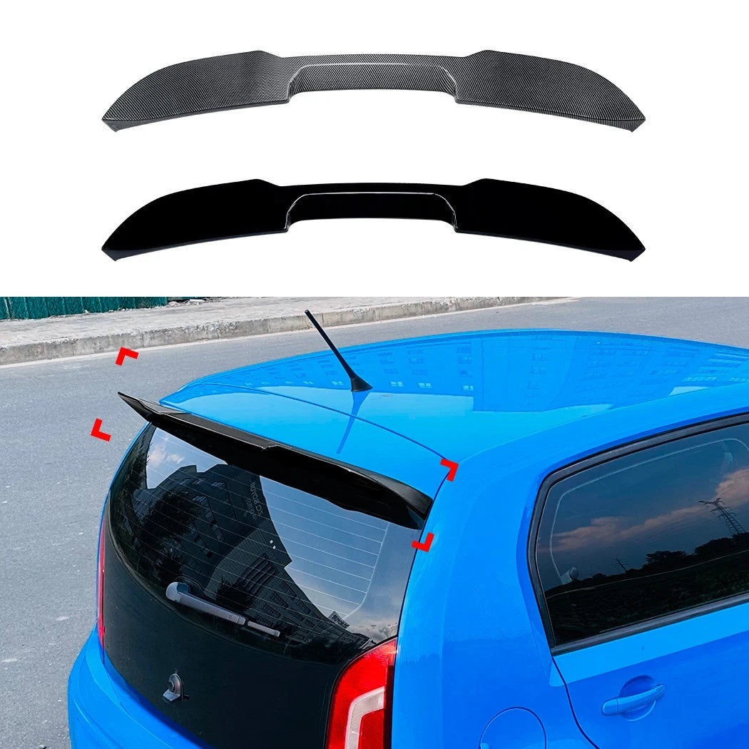 VW Up! Gloss Black Rear Roof Spoiler Lip Wing Splitter Body Kit 2011-2023