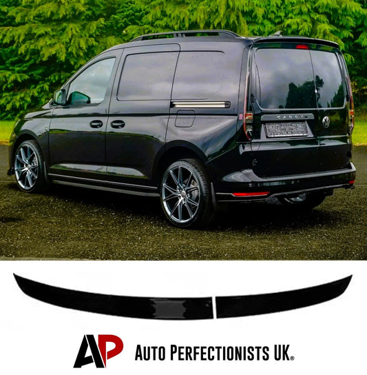 VW Caddy & Maxi Van Sportline Gloss Black Rear Twin Barn Door Roof Spoiler 2020+