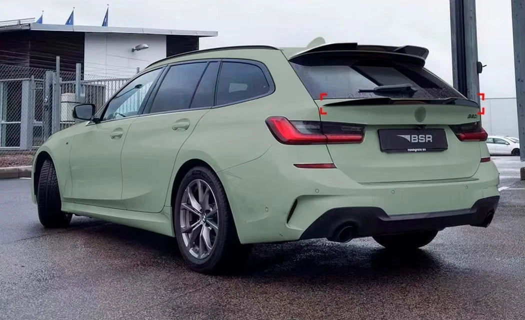 BMW 3 Series G21 Touring Estate Gloss Black Rear Boot Spoiler Mid Wing Lip Kit