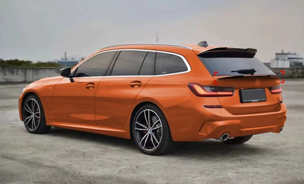 BMW 3 Series G21 Touring Estate Gloss Black Rear Boot Spoiler Mid Wing Lip Kit