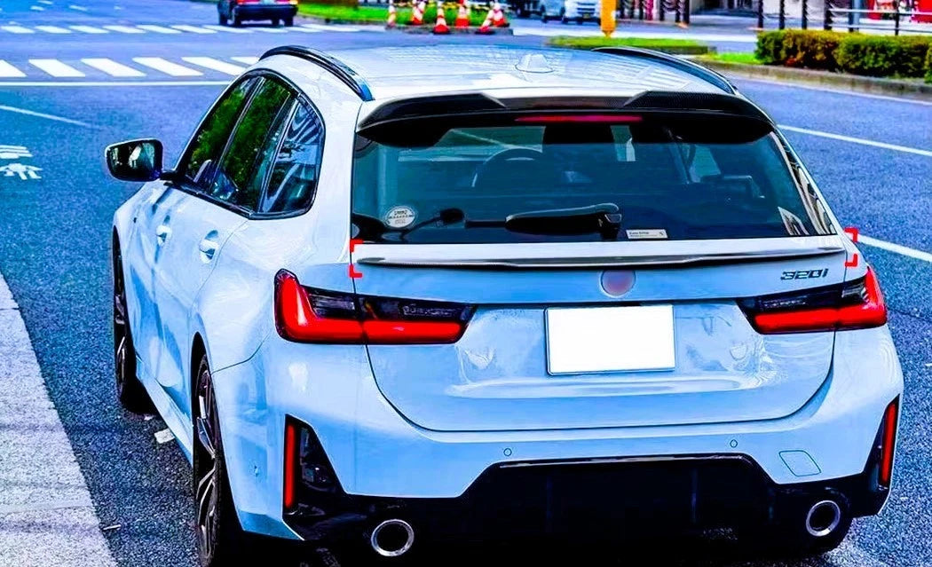 BMW 3 Series G21 Touring Estate Gloss Black Rear Boot Spoiler Mid Wing Lip Kit