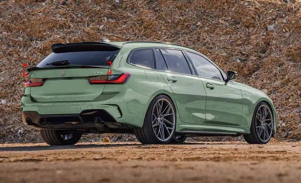 BMW 3 Series G21 Touring Estate Gloss Black Rear Boot Spoiler Mid Wing Lip Kit