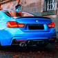 BMW 4 Series F32 F33 F36 M Sport Gloss Black Rear Diffuser Lip Valance Twin Exit