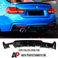 BMW 4 Series F32 F33 F36 M Sport Gloss Black Rear Diffuser Lip Valance Twin Exit