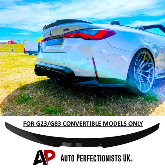 BMW 4 Series Convertible G23 G83 Gloss Black Rear M4 Style Boot Spoiler Lip Wing