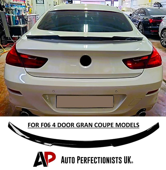 BMW 6 Series M6 F06 GRAN COUPE Gloss Black Rear M4 Style Boot Spoiler Lip Wing
