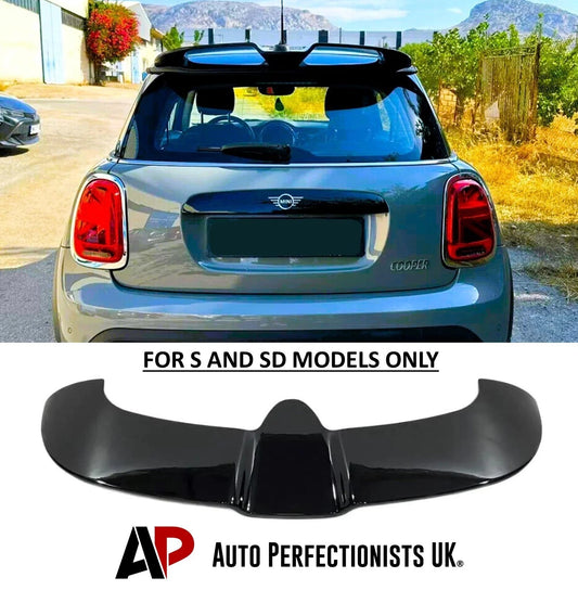 Mini Cooper S F55 F56 JCW Style Gloss Black Rear Roof Spoiler Wing Lip Kit 13-18