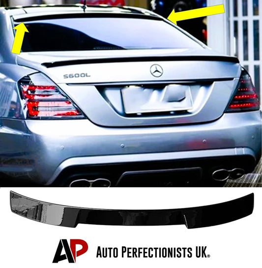 Mercedes S Class W221 Gloss Black Rear Roof Spoiler Window Lip Wing Body Kit