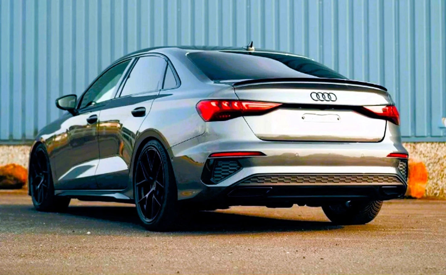 Audi A3 S3 RS3 8Y Saloon Gloss Black S3 Style Rear Boot Spoiler Lip Wing 2020+