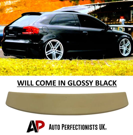 Audi A3 8P 3 DOOR S3 Style Gloss Black Rear Roof Spoiler Boot Wing Lip 2003-2013